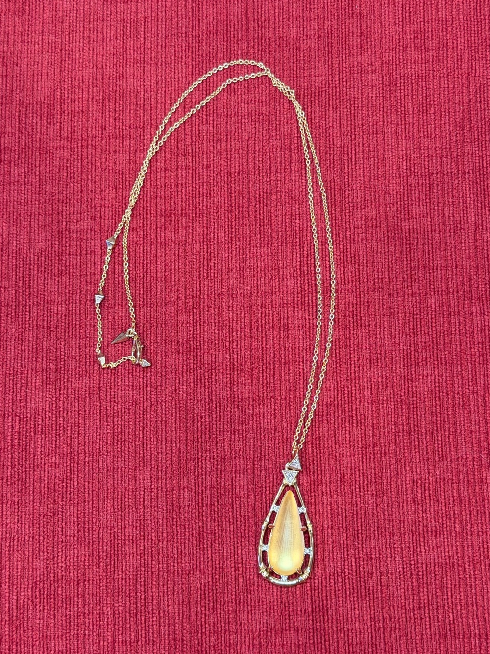 Alexis Bittar Gold-Tone Lucite Teardrop Pendant Necklace